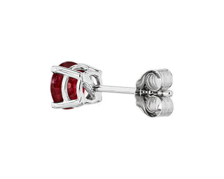 White gold 18k stud earrings with rubies (5mm)