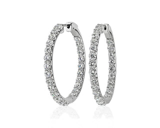 Lab Grown Diamond Eternity Hoop Earrings In 14k White Gold (5 Ct. Tw.)