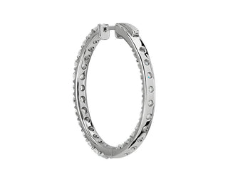 Lab Grown Diamond Eternity Hoop Earrings In 14k White Gold (5 Ct. Tw.)