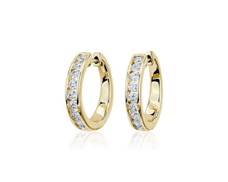 Lab Grown Diamond Channel Hoop Earrings In 14k Yellow Gold (1 Ct. Tw.)