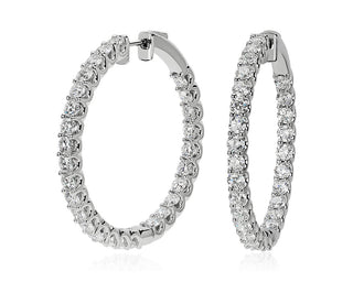 Luna Diamond Eternity Hoop Earrings In 18k White Gold (10 Ct. Tw.)- G/SI