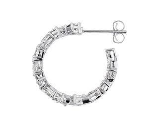 Mixed Shaped Diamond Hoop Earrings In 14k White Gold (2 Ct. Tw.)