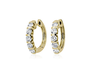 Diamond Bar Hoop Earrings In 14k Yellow Gold (2 Ct. Tw.)