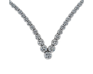 Diamond Chevron Eternity Necklace In 14k White Gold (10 Ct. Tw.)