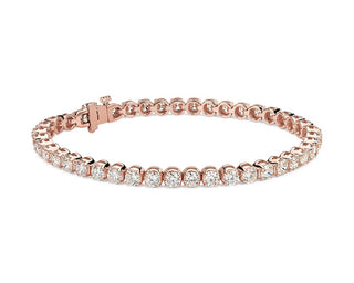 14k rose gold diamond tennis bracelet (7 carat total weight)