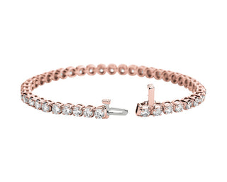 14k rose gold diamond tennis bracelet (7 carat total weight)