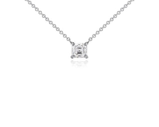 Asscher Cut Diamond Solitaire Pendant In 14k White Gold (3/4 Ct. Tw.)