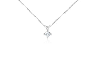 Princess Cut Diamond Solitaire Pendant In 18k White Gold (1 1/2 Ct. Tw.)