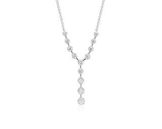 Diamond Y-Necklace In 18k White Gold (1/2 Ct. Tw.)