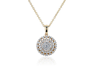 Sunburst Diamond Halo Pendant In 14k Yellow Gold (1/2 Ct. Tw.)