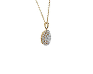 Sunburst Diamond Halo Pendant In 14k Yellow Gold (1/2 Ct. Tw.)