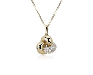 Love Knot Pendant In 14k Yellow Gold (1/3 Ct. Tw.)