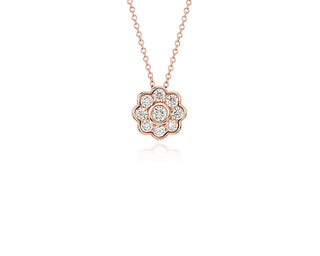 Diamond Floral Pendant In 18k Rose Gold (3/4 Ct. Tw.)