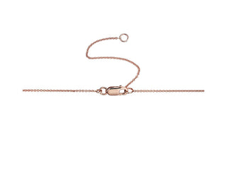 Tiny 14k rose gold vertical bar pendant set with diamonds