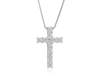 The Platinum Signature Princess-Cut Diamond Cross Pendant (2 carat total weight)