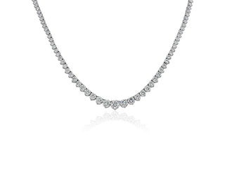 Tennis Necklace with Lab-Grown Diamonds Graduating in 14k White Gold (10 Ct. Tw.)