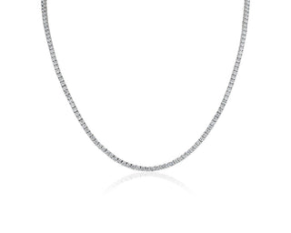 Tennis necklace with lab-grown diamonds set in 14k white gold (10 Ct. Tw.)