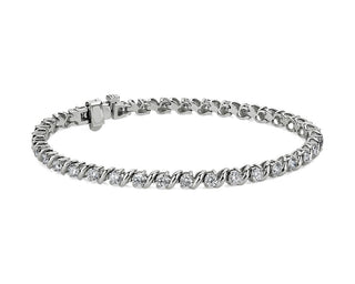 S-Link Tennis Bracelet In 14k White Gold (3 Ct. Tw.)