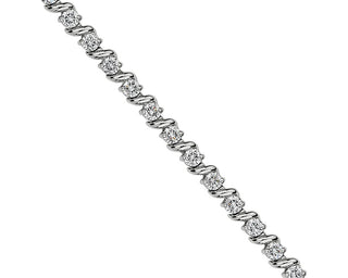 S-Link Tennis Bracelet In 14k White Gold (3 Ct. Tw.)