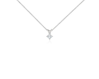 Lab-grown Princess Cut Diamond Solitaire Pendant in Platinum with 1/3 carat total weight