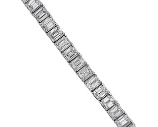 Emerald Diamond Tennis Bracelet In 14k White Gold (12 Ct. Tw.)