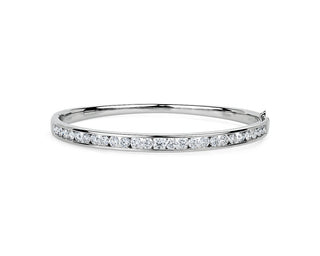 Lab Grown Diamond Channel-Set Bangle Bracelet In 14k White Gold (3 Ct. Tw.)