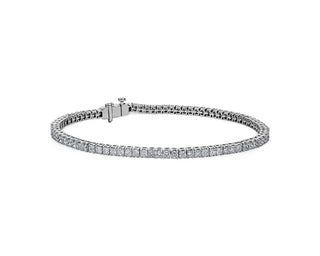 Lab Grown Diamond Princess-Cut Tennis Bracelet In 14k White Gold (5 Ct. Tw.)