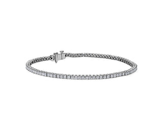 Lab Grown Diamond Princess-Cut Tennis Bracelet In 14k White Gold (3 Ct. Tw.)