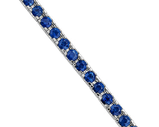 Blue Sapphire Tennis Bracelet In 14k White Gold (2mm)