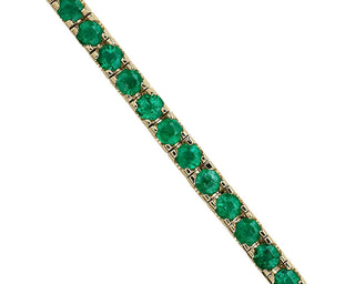 Emerald Tennis Bracelet In 14k Yellow Gold (2mm)