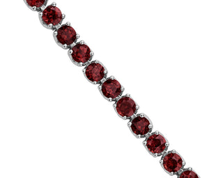 Garnet Tennis Bracelet In Sterling Silver (3mm)