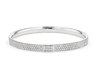 Diamond Pavé Bangle Bracelet In 18k White Gold (5 Ct. Tw.)