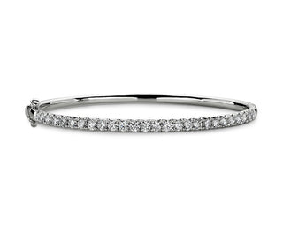 French Pavé Diamond Bangle In 14k White Gold (2 Ct. Tw.)