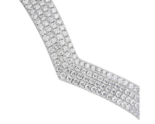 Diamond Chevron Bangle In 14k White Gold (2 1/2 Ct. Tw.)