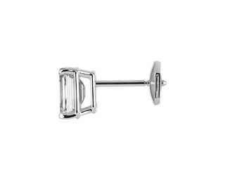 Emerald Diamond Stud Earrings In 14k White Gold (2 Ct. Tw.)