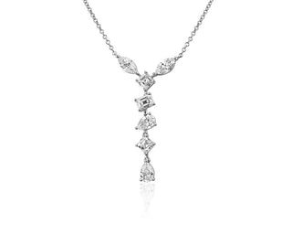 18k White Gold Mixed Fancy Shape Diamond Necklace (1 1/4 Ct. Tw.)