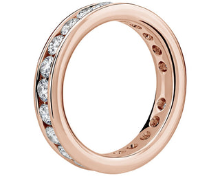 18k rose gold channel set diamond eternity ring (2 carat total weight)