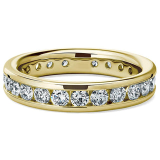 18k yellow gold channel set diamond eternity ring (1 1/2 carat total weight)