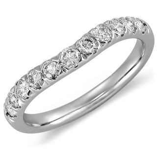 Platinum Curved Pavé Diamond Ring (1/2 carat total weight)