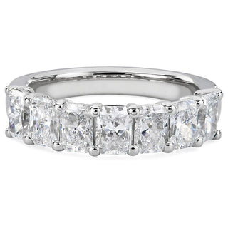 Platinum 2-carat radiant lab-grown diamond ring with seven stones (2 Ct. Tw).