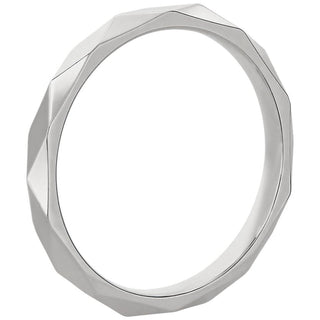 Platinum Stackable Beveled Triangle High Polish Ring (2mm)