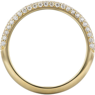 18k Yellow Gold Trio Micropavé Diamond Wedding Ring (1/3 Ct. Tw.)