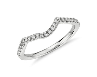 14k White Gold Twist-Curved Diamond Ring (1/6 Ct. Tw.)