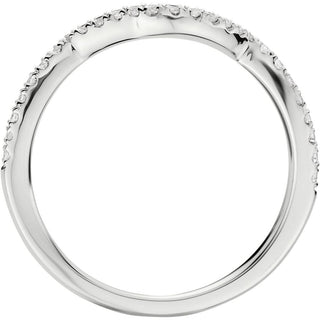 14k White Gold Twist-Curved Diamond Ring (1/6 Ct. Tw.)