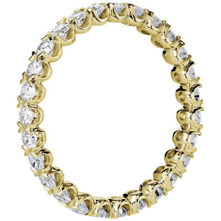 14k yellow gold V-prong pavé diamond eternity ring (1 carat total weight)