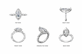 2 Carat Marquise Cut Diamond Engagement Ring in 18k White Gold
