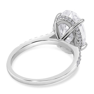 3.5 Ct. Flawless Simulated Diamond Pave Engagement Ring in 14K Plated White Gold