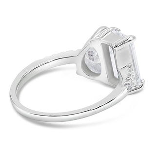 3.5 Ct. Flawless Simulated Diamond Two Stones Engagement Ring in 14K Plated White Gold