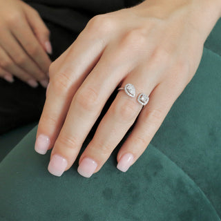 Handcrafted diamond open ring design