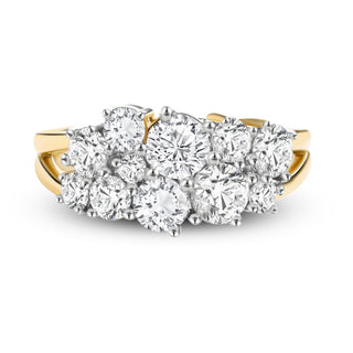 Handcrafted diamond cluster ring design"